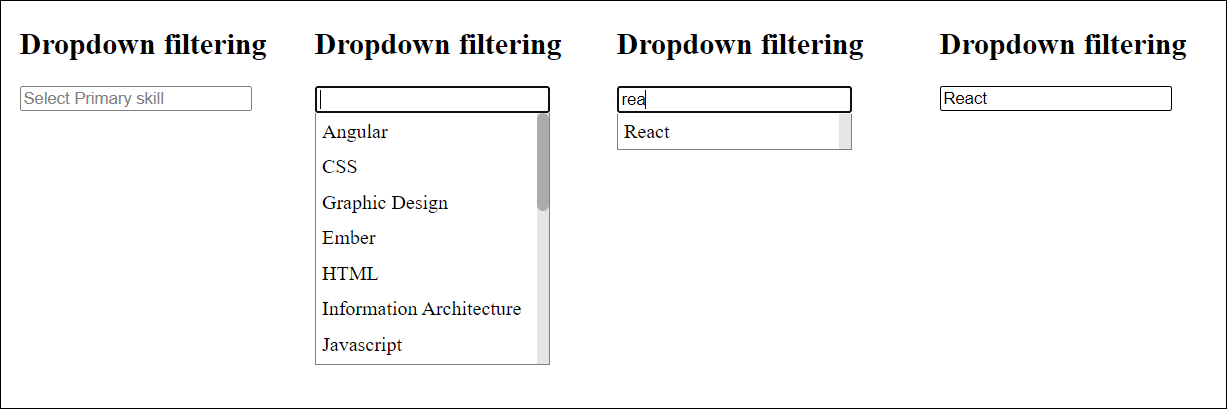 dropdown search