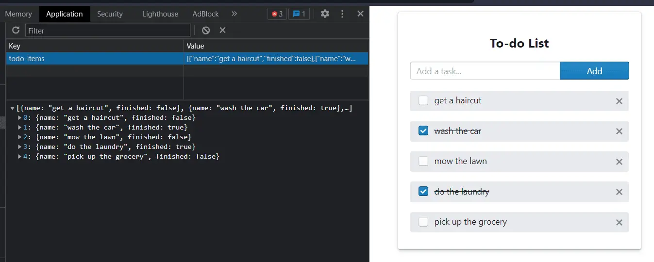 todo localStorage