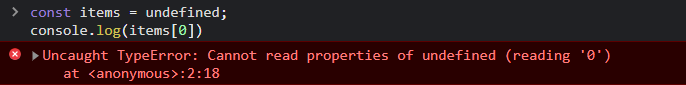 Cannot read properties of undefined error