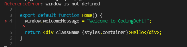 terminal window not defined error