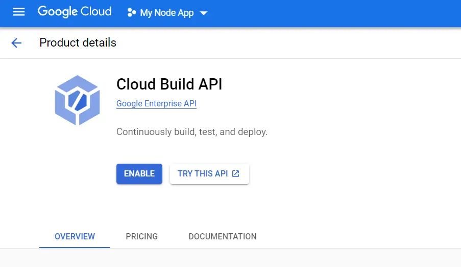 enable cloud build api