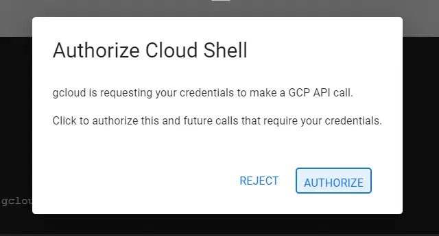 cloud shell authorise