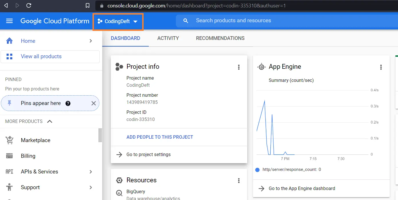 google cloud create project 1