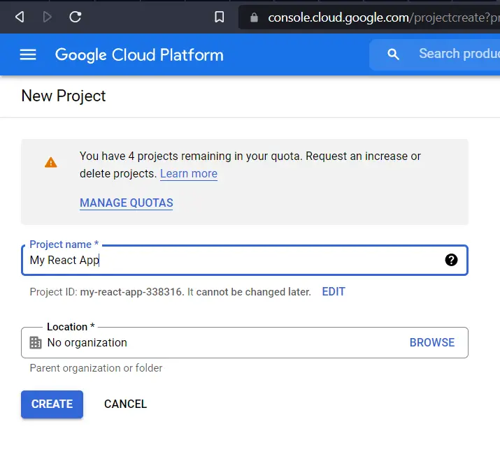 google cloud create project 3
