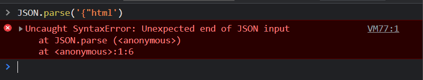 json parse error 2