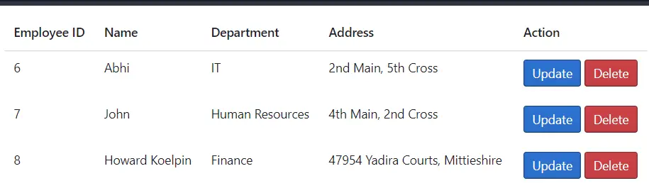 Build CRUD app using React + Node.js + Express + MySQL | CodingDeft.com